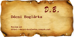 Décsi Boglárka névjegykártya
