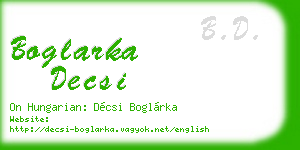 boglarka decsi business card